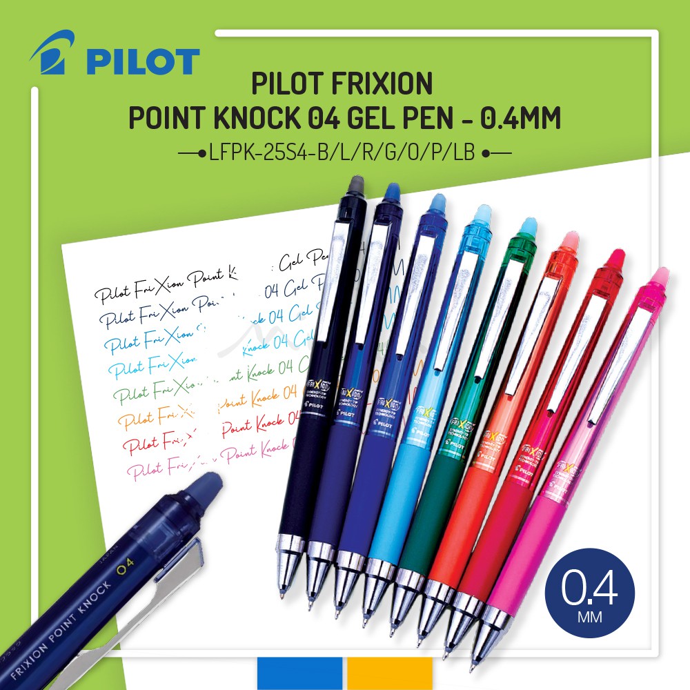 Pilot FriXion Point Knock 04 Erasable Gel Pen 0.4 mm Shopee Singapore
