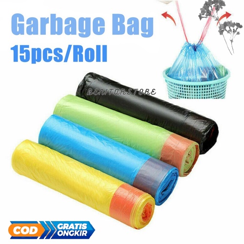 Plastic Trash Bag With Rope / Trashbag Roll / Plastic Bag / Roll