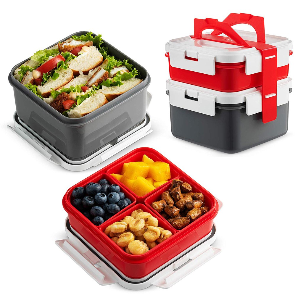 Lunch Box for Kids with Snap Locking Lid Leakproof, Portion Control