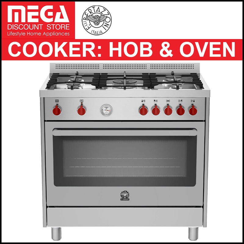 BERTAZZONI RIS95C61LBX 90CM 5BURNER ELECTRIC OVEN (STAINLESS STEEL