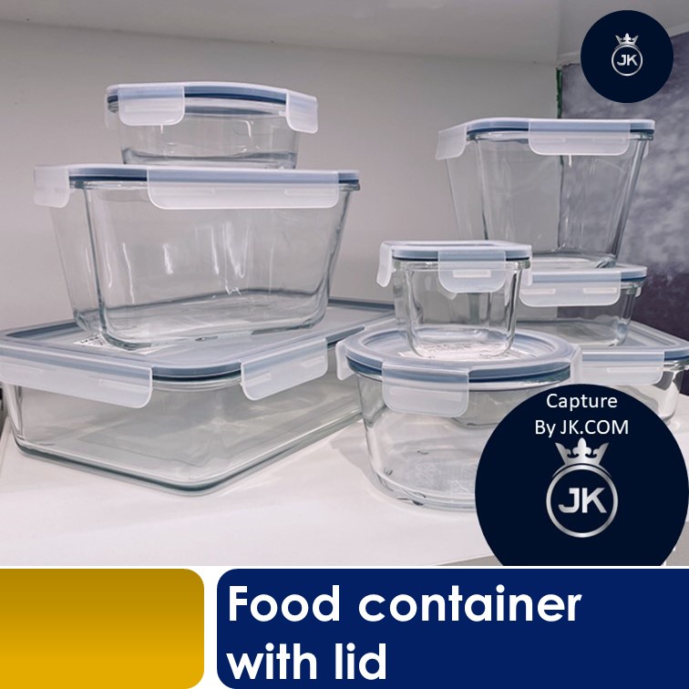ikea glass food container with lid /Stackable Kitchen Refrigerators