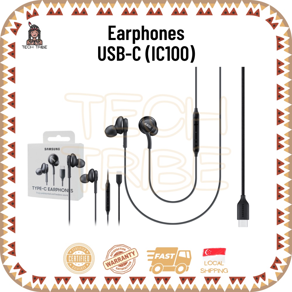 Samsung AKG Earphones USB C with Mic Wired Shopee Singapore