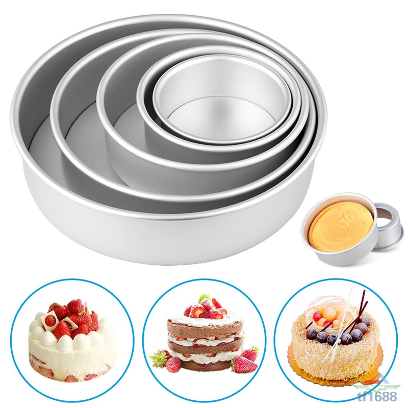 Cheese Cake Mold Round Pan Aluminium Alloy Reusable Removable Bottom
