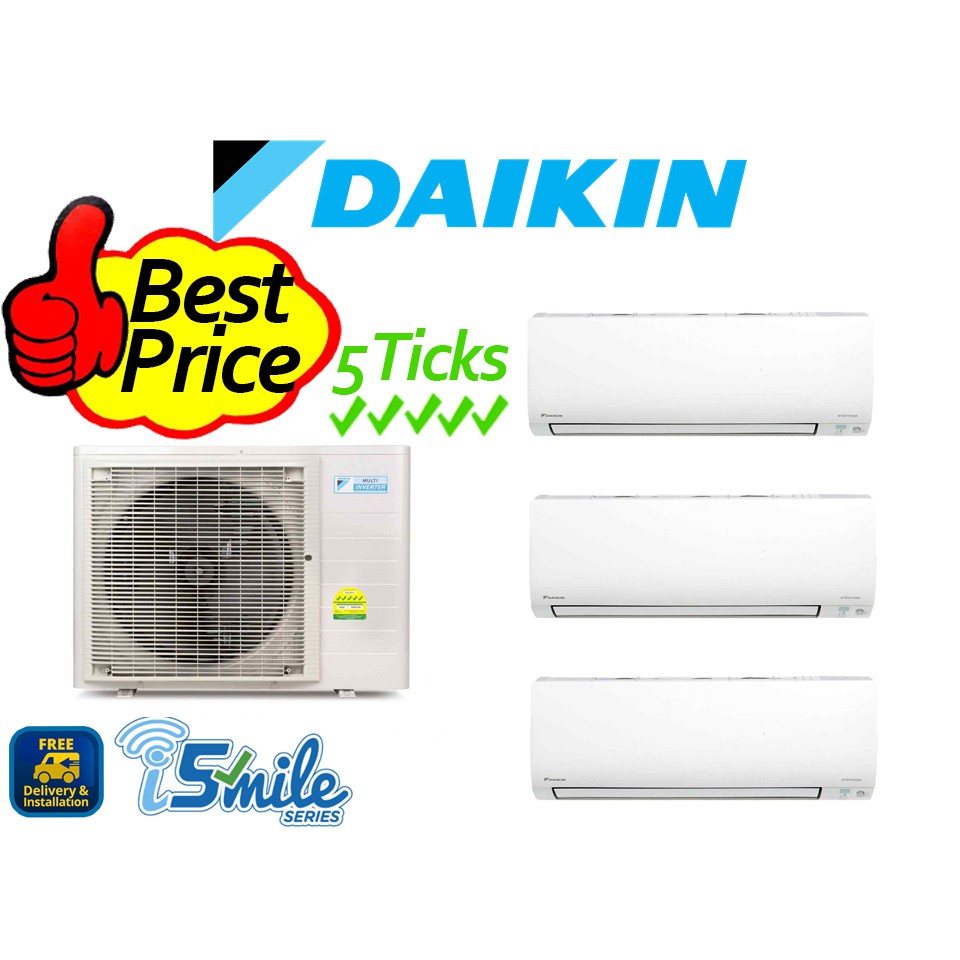 Daikin iSmile series aircon with BuiltIn WIFI System 3 AC (With Installation) Shopee Singapore