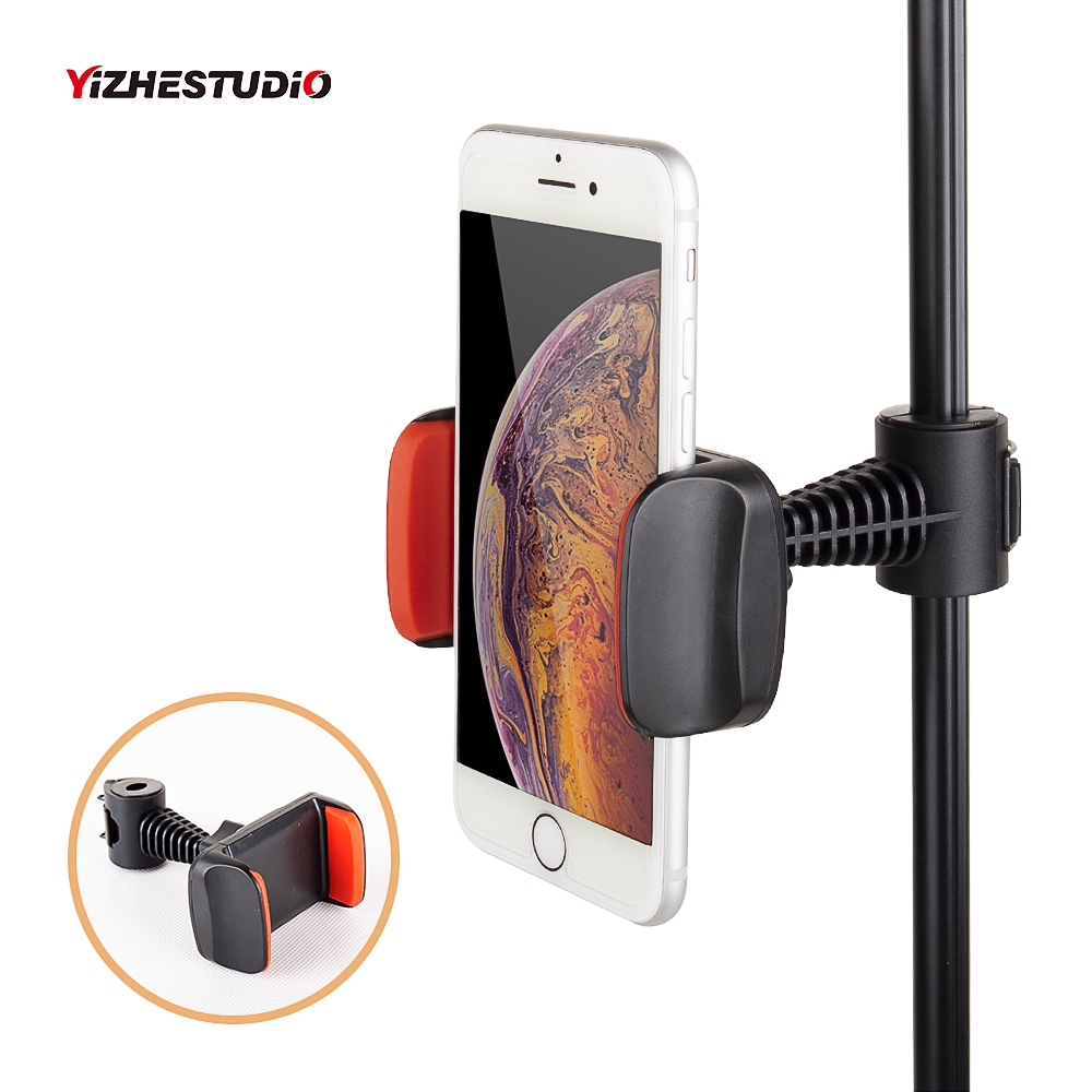 Adjustable Phone Holder Clip with clamp for ring light stand selfie