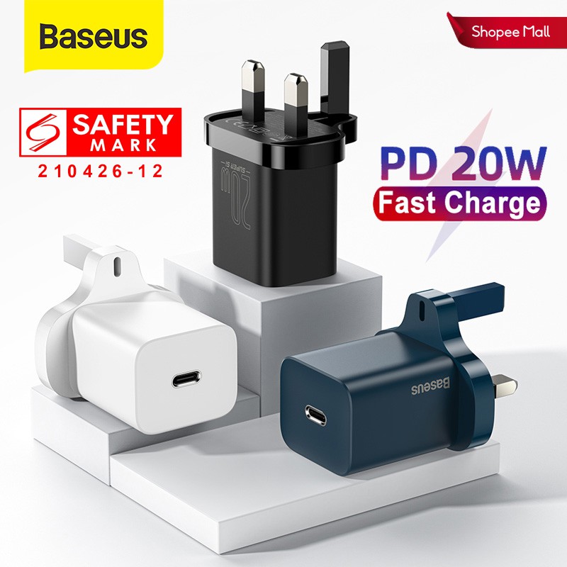 Baseus 20W USB C PD Charger Super Si Fast Charging For iPhone 13mini 13 Pro 13 Pro Max Portable