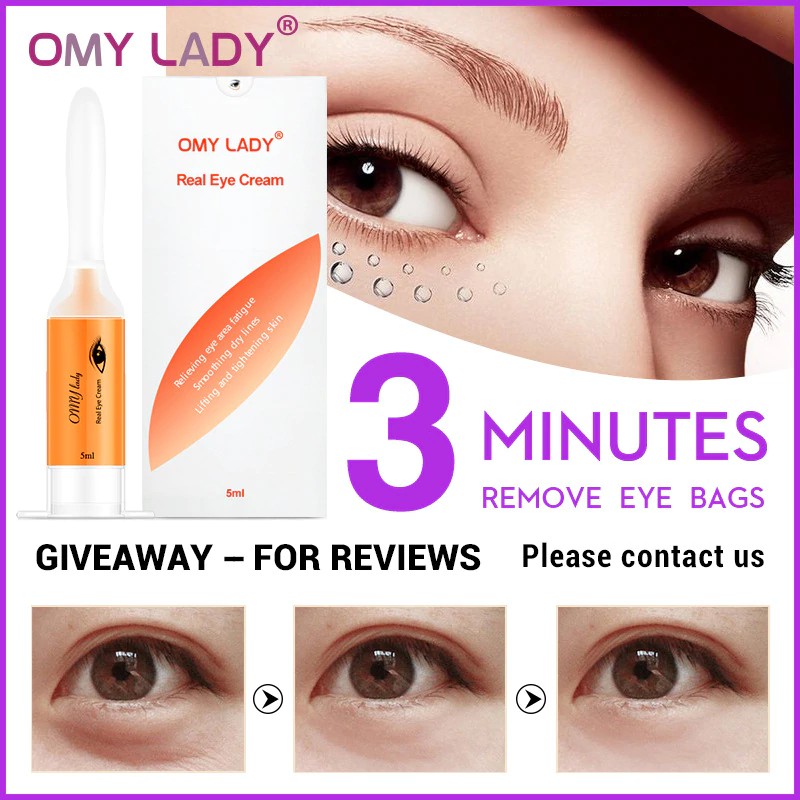 OMY LADY EyeBags Remove Eye Cream Peptide AntiWrinkle AntiAge Remover
