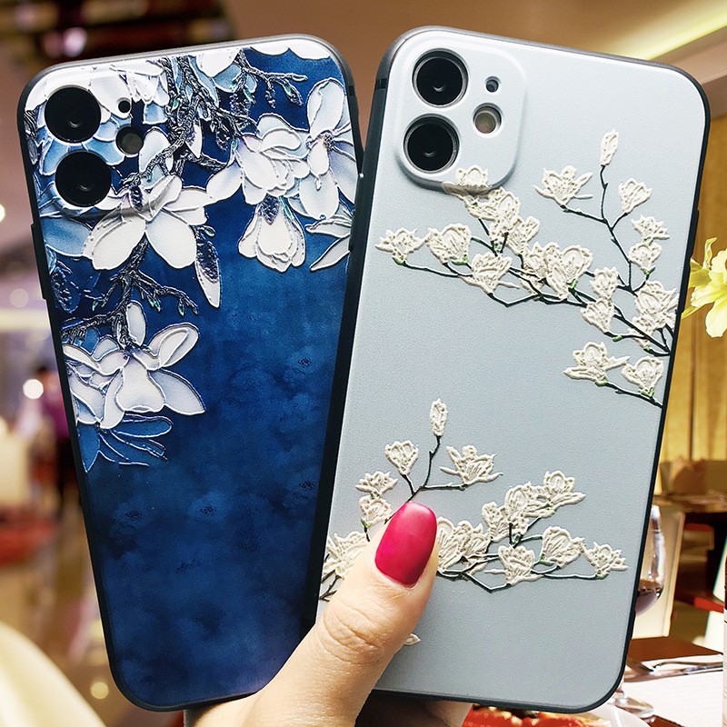 iPhone 11 Pro Max i11 i11pro Case Flowers Silicone Rubber Soft Cover 3D