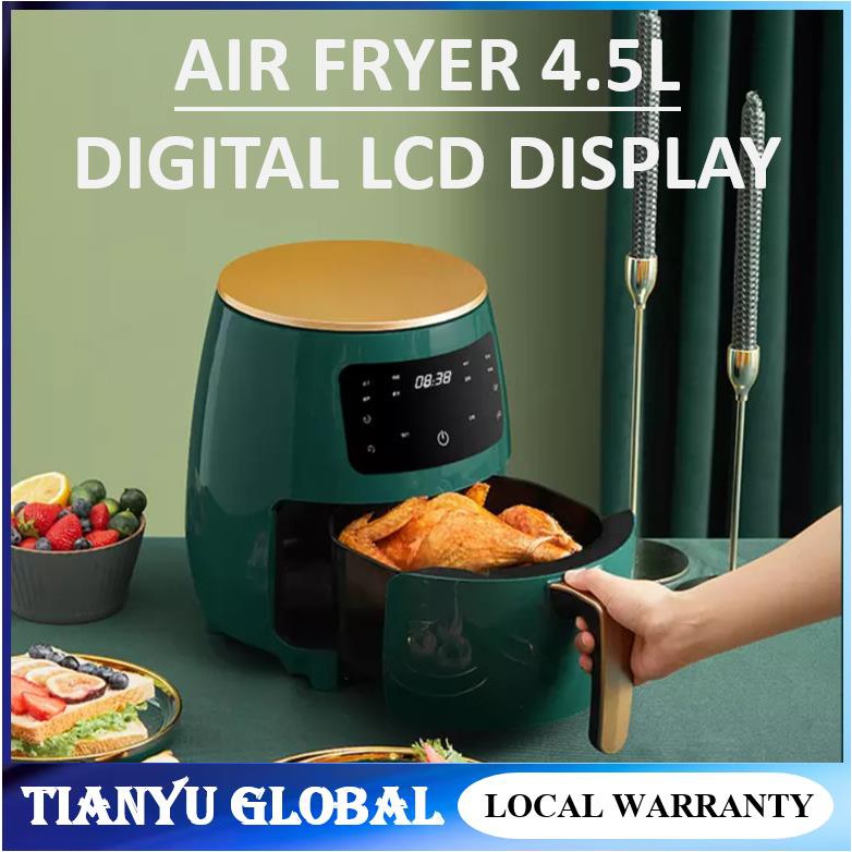 Air Fryer 4.5L LCD Display Multifunction 1200W Oil Free Cooker 220V