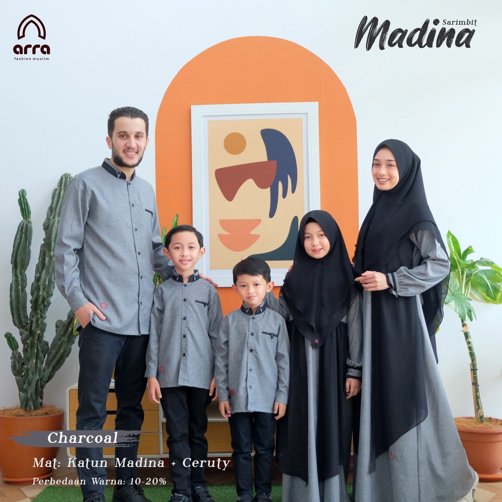 Sarimbit MADINA CHARCOAL Fashion Clothing Koko Robe Kurta Pakistani