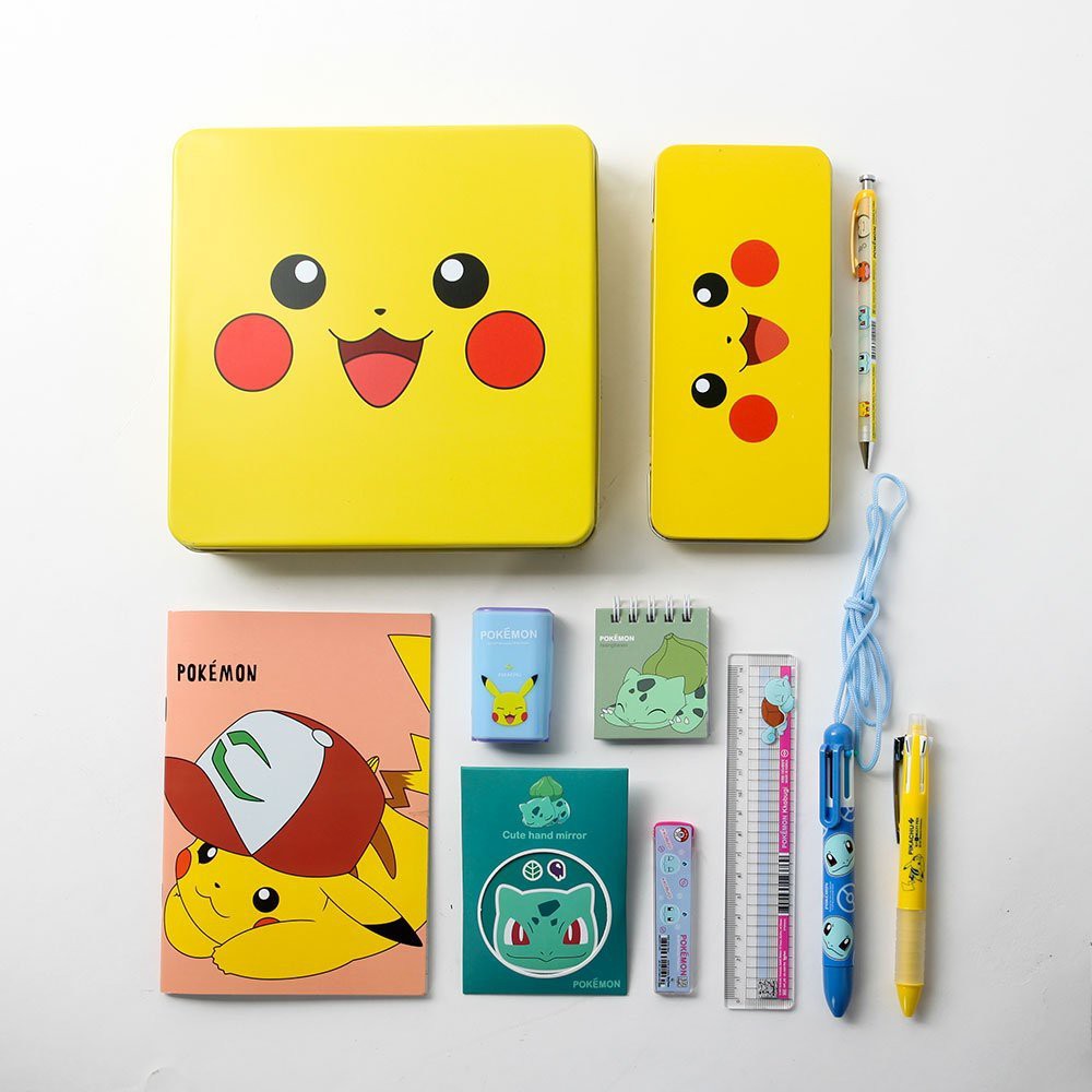 Pokemon Pikachu Cute Stationery School Supplies Box Set Pencil Case