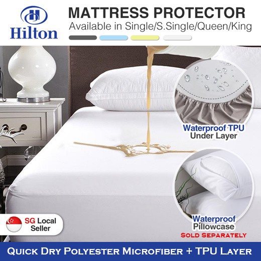 (SG STOCK) Hilton Waterproof Mattress Protector / Fitted Bedsheet