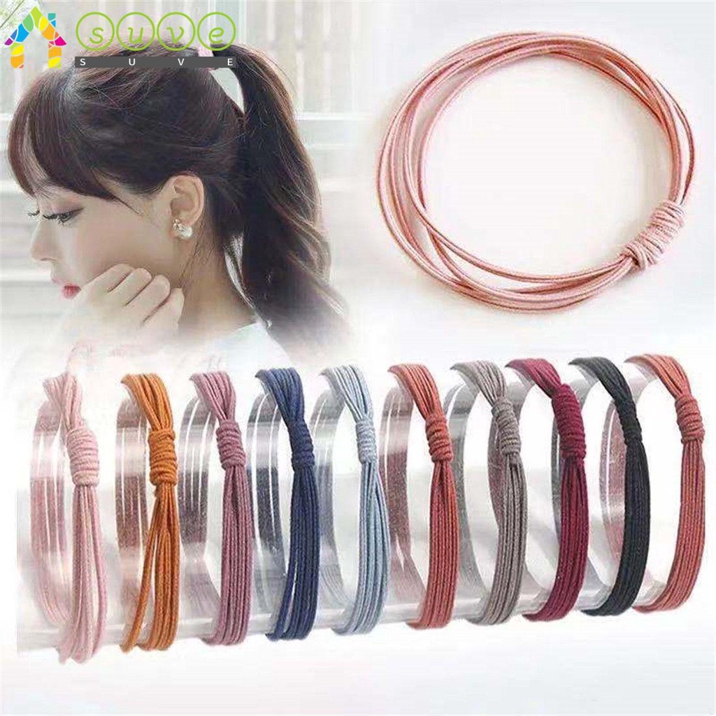 SUBEI Random Color Hair Tie Rope New Women Hair Accessories 4 in 1 Shopee Singapore