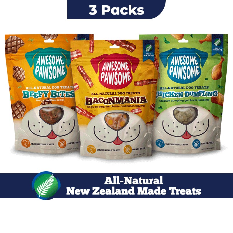 [Bundle of 3]Awesome Pawsome All Natural Dog Treat, Grain Free Snacks