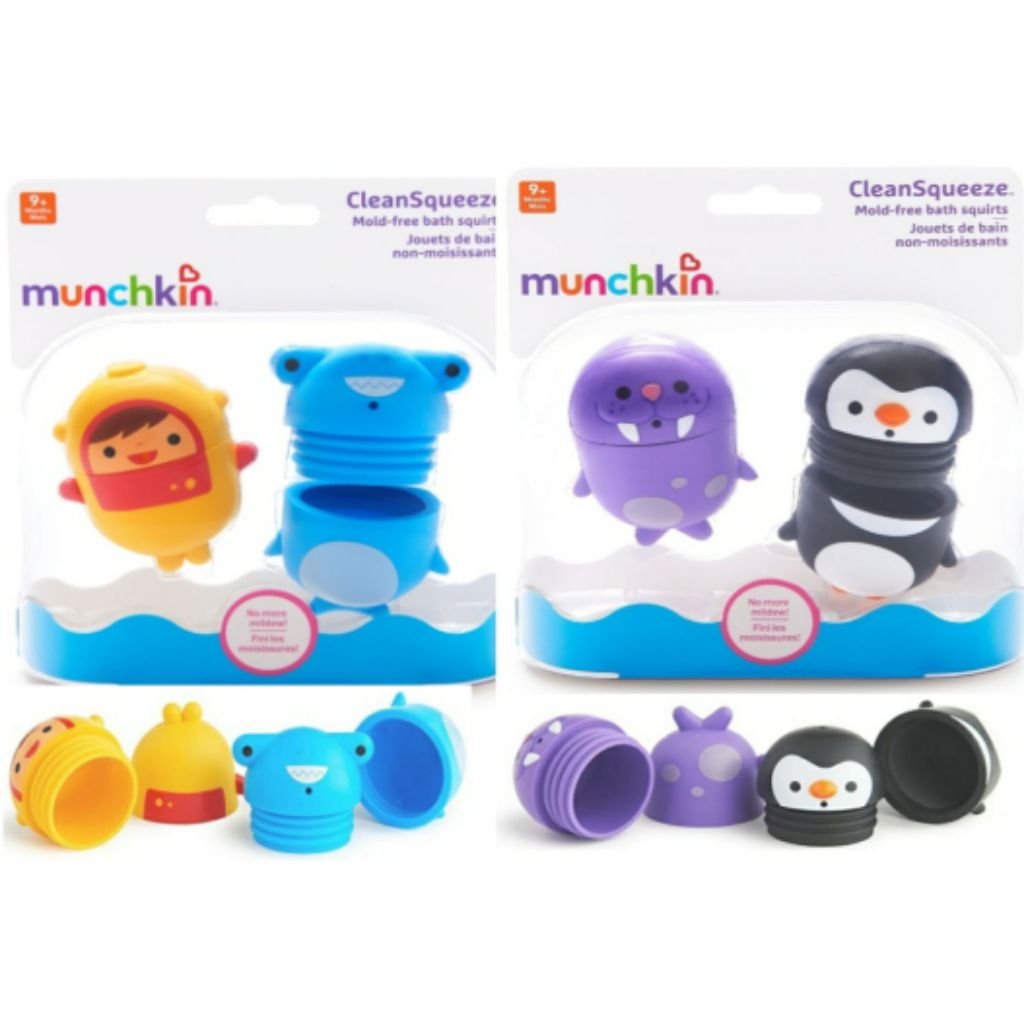 New! MUNCHKIN CleanSqueeze MoldFree Bath Squirts Twist Open Bath Toys