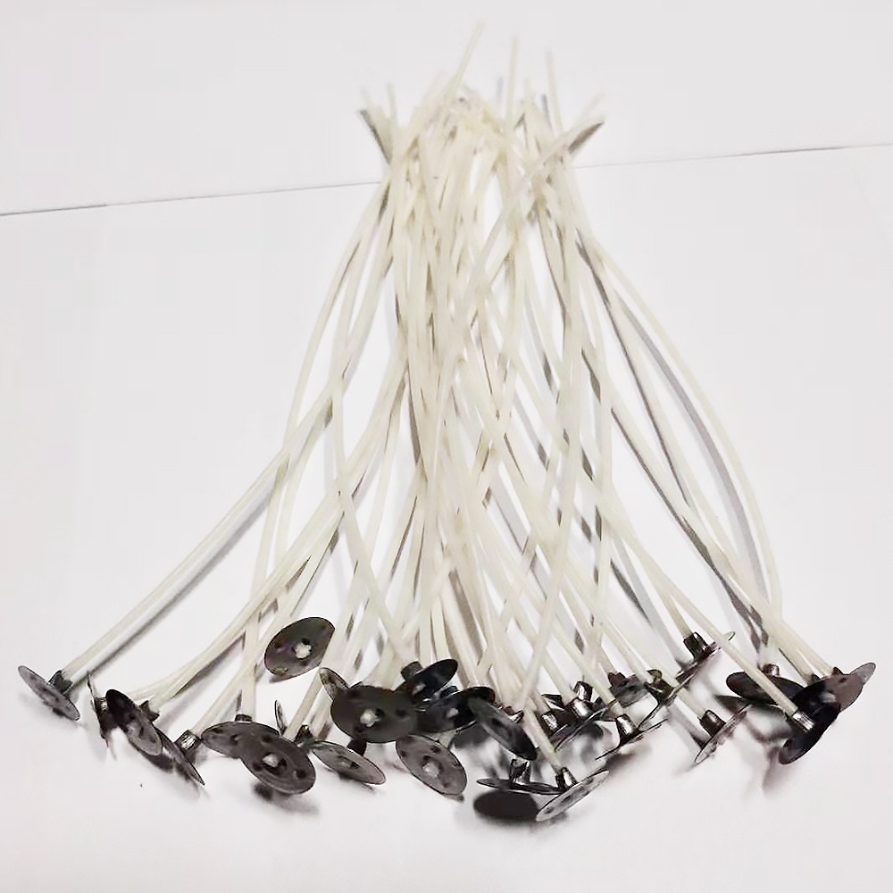 Pre Waxed Candle Wicks with Sustainers Long Tabbed for Candle Making