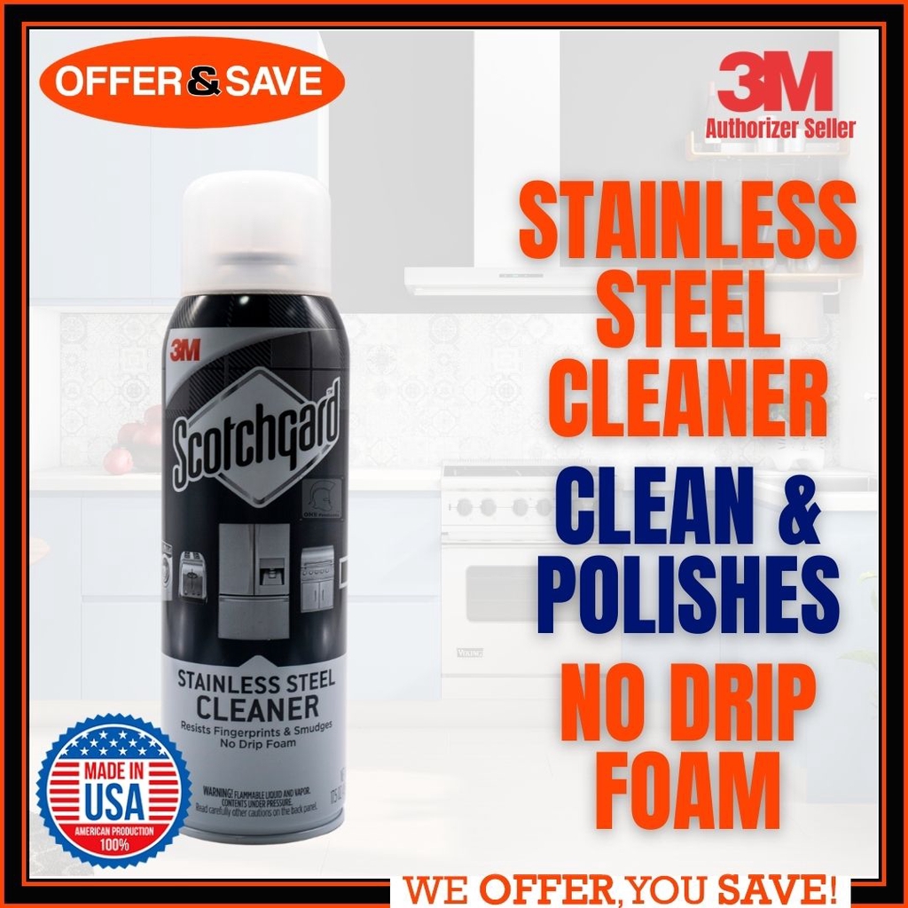 Scotchgard Stainless Steel Cleaner Resists Fingerprints & Smudges, No