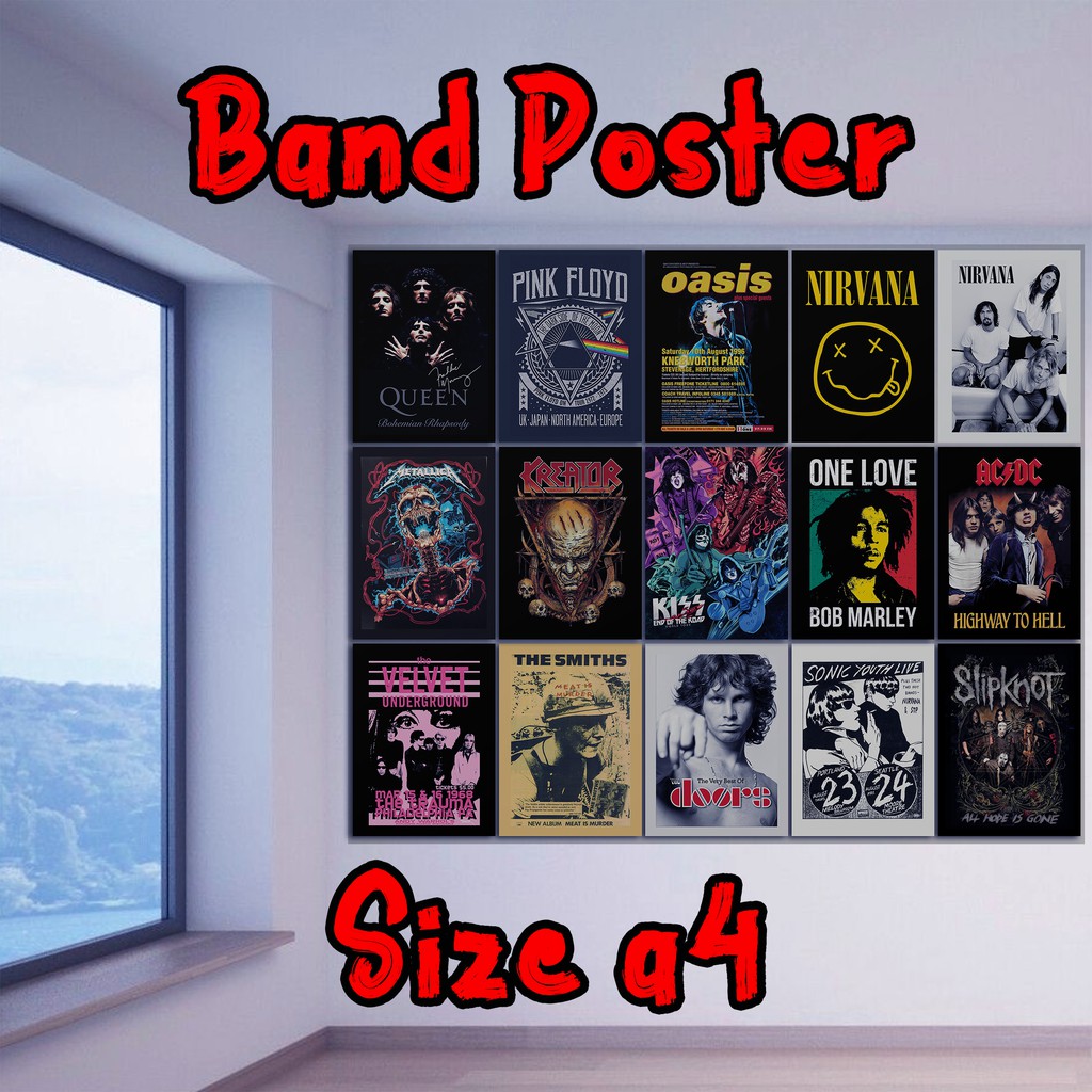 Collections Poster Band Album Nirvana, Metallica, Queen, Bob Marley