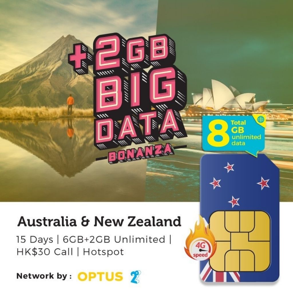 New Zealand & Australia Prepaid Travel SIM card Shopee Singapore