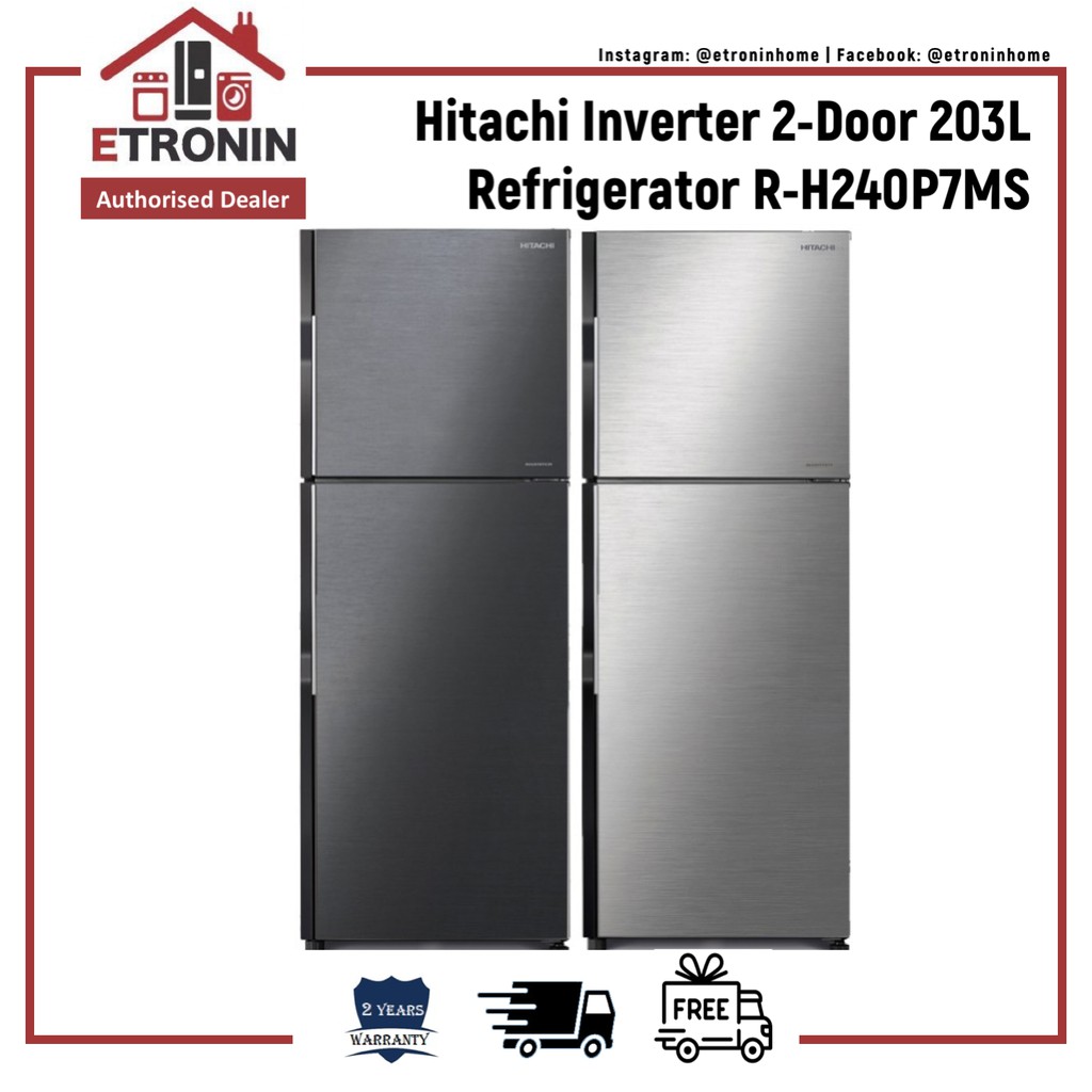 Hitachi Inverter 2Door 203L Refrigerator RH240P7MS RH240P7MS BBK