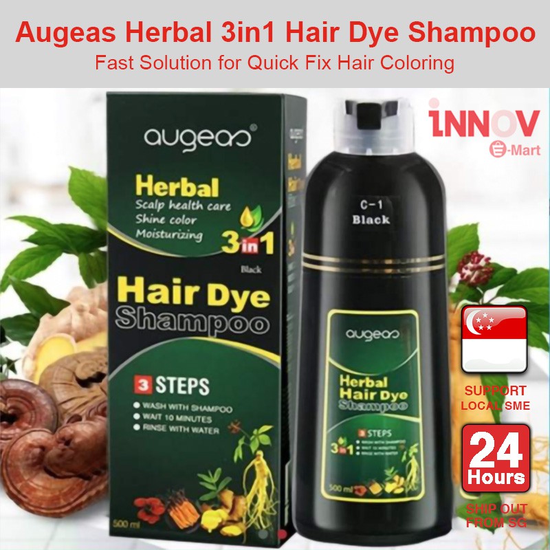 Augeas 3 In 1 Hair Dye Shampoo Hair Care 20 Mins Quick Fix to
