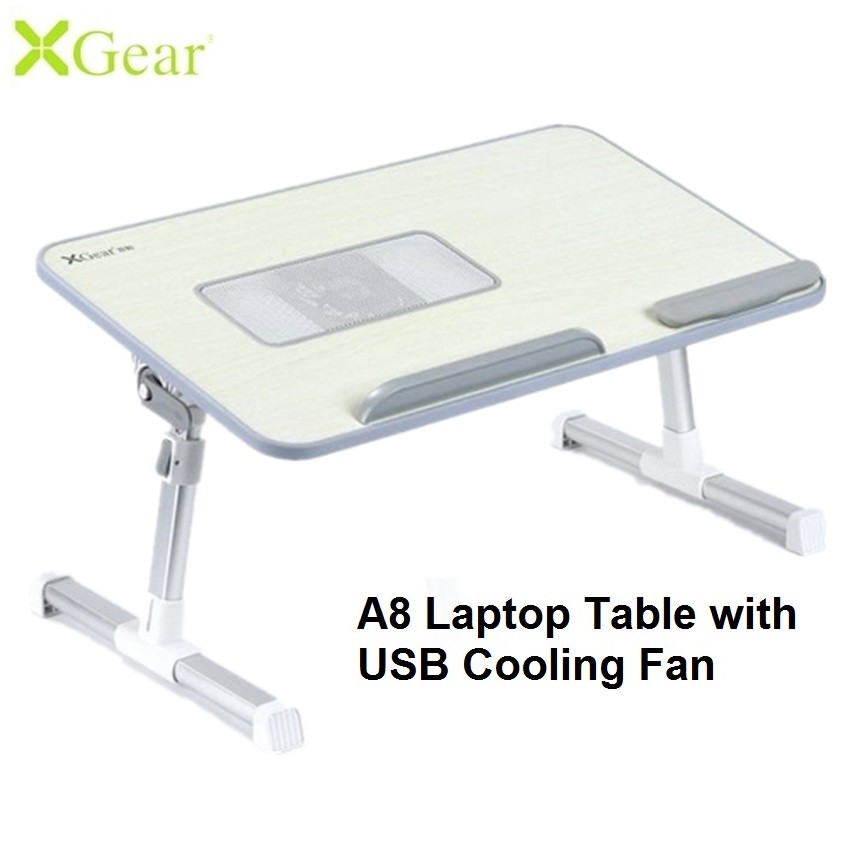 Xgear A8 Foldable Laptop Table Desk Adjustable Height USB Cooling Fan