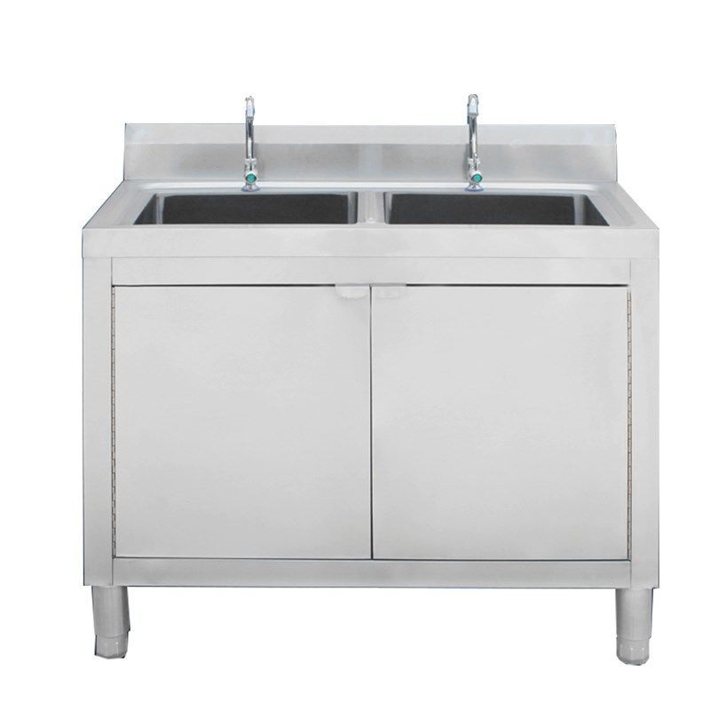 Kitchen stainless steel sink double groove with sink integrated