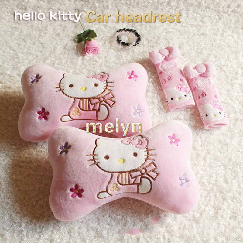 Hello kitty car headrest bone head neck pillow car cartoon plush car