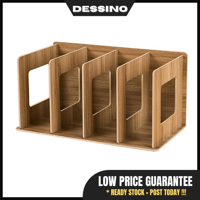DESSINO Wooden Desktop Book Rack Portable DIY Wooden Table Rack Wooden