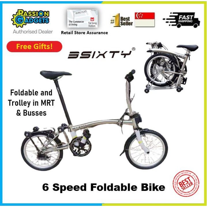 LATEST 3Sixty 3/6Speed Foldable 360 Bike Compact Bicycle MRT Mini