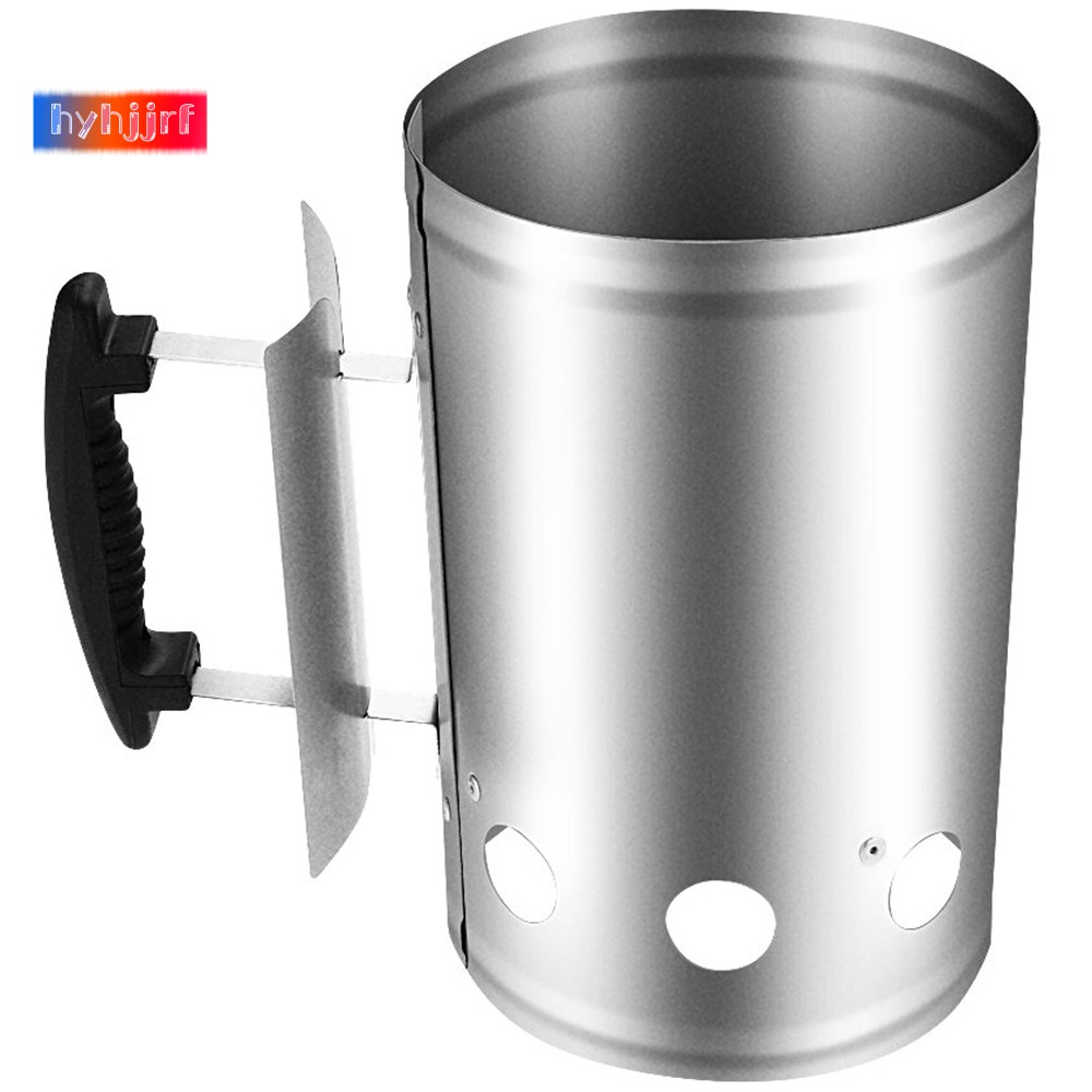 Grill Barbecue Bbq Galvanized Steel Chimney Lighter Basket Outdoor