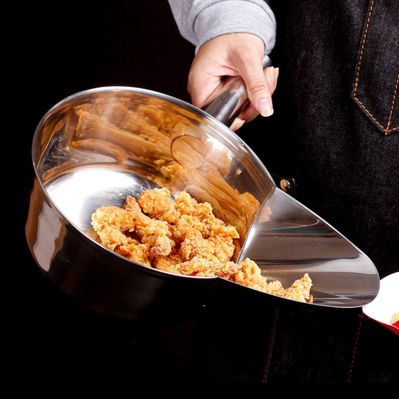 Thick Large Stainless Steel Duckbill Ladle Packing Spoon French Fries