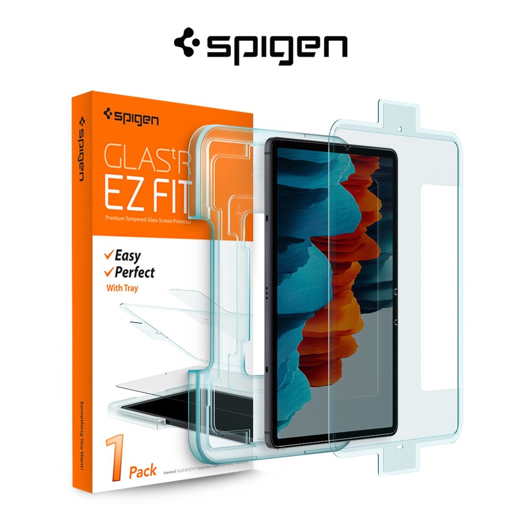 Spigen Galaxy Tab S7 Screen Protector EZ FIT GLAS.tR with Installation
