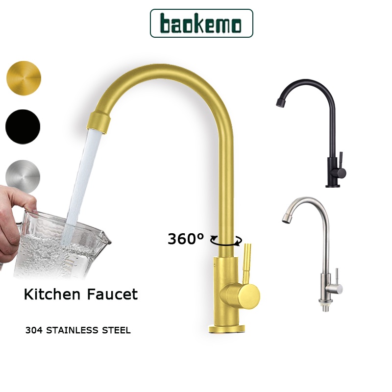 baokemo Stainless steel Kitchen Faucets Single Cold Water Tap 304