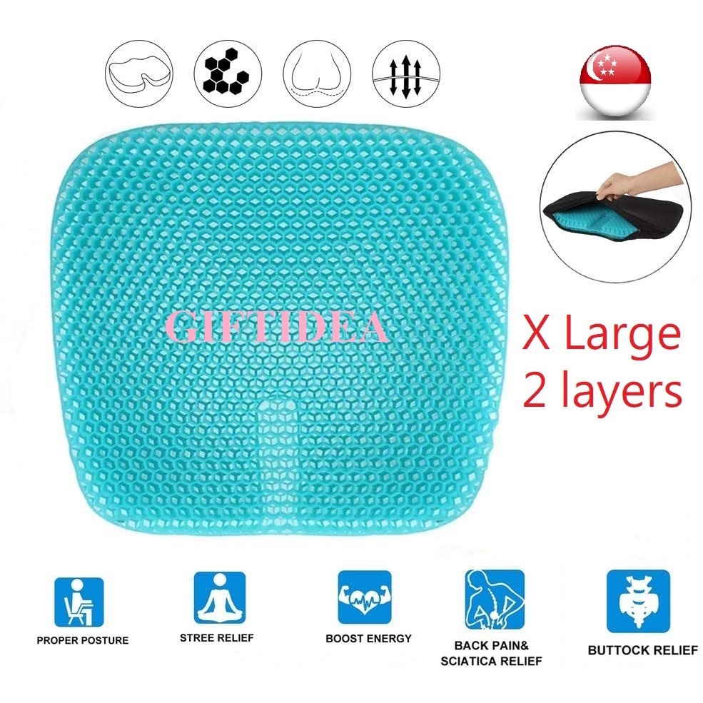 EXTRA LARGE Gel Cushion, Double Thick Seat Cushion, NonSlip Cover Shopee Singapore