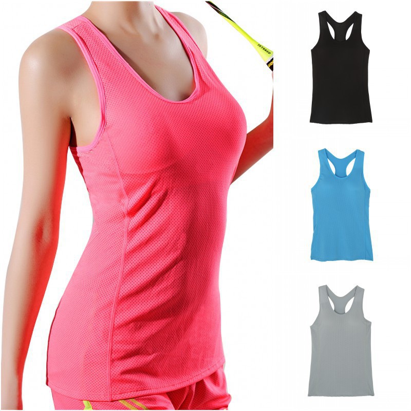 Summer Ladies Sleeveless Tank Tops Dry Quick Loose Gym Fitness Sport