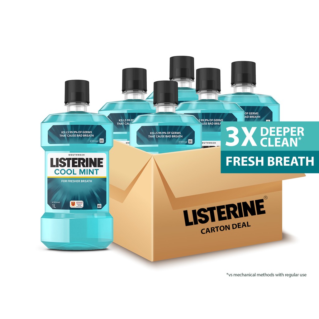 Listerine Cool Mint Antiseptic Mouthwash Case Shopee Singapore