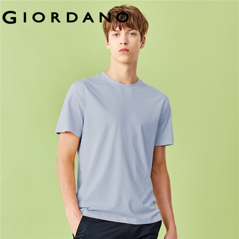 GIORDANO MEN Simple Plain Cotton Round Neck Short Sleeve T