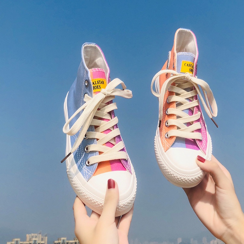 Uv Color Changing Lights HighTop Canvas Shoes 2020 Student Casual