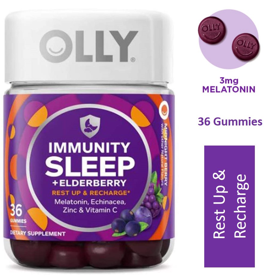OLLY Immunity Sleep + Elderberry Gummies (36 Gummies) with Melatonin
