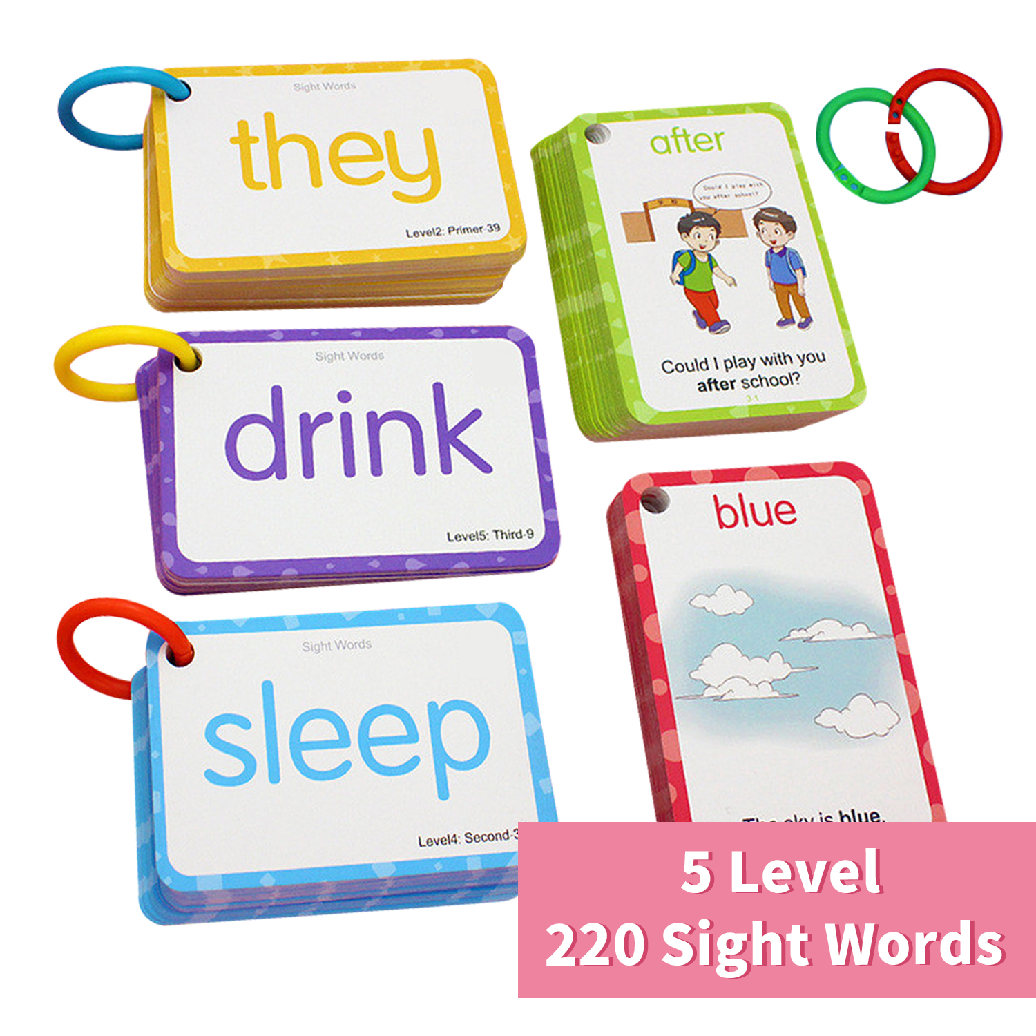 220 Sight Words English Learning Card Games Puzzles For Kids Children Toys Memory Games Early Educational Learning Toys Poster | Shopee Singapore