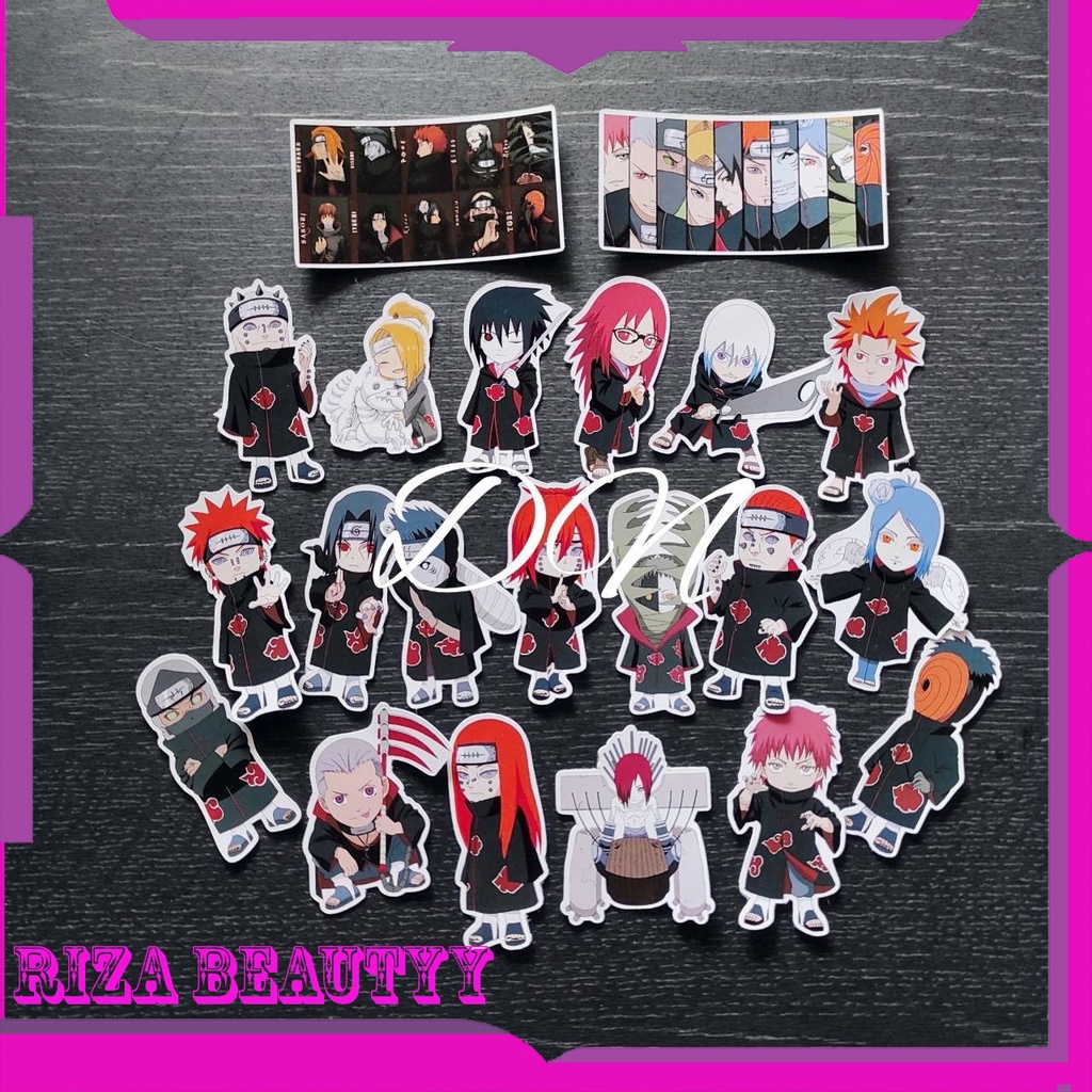 21pcs Akatsuki Anime Naruto Akatsuki Sticker Paper Sticker For Pain Itachi Shopee Singapore
