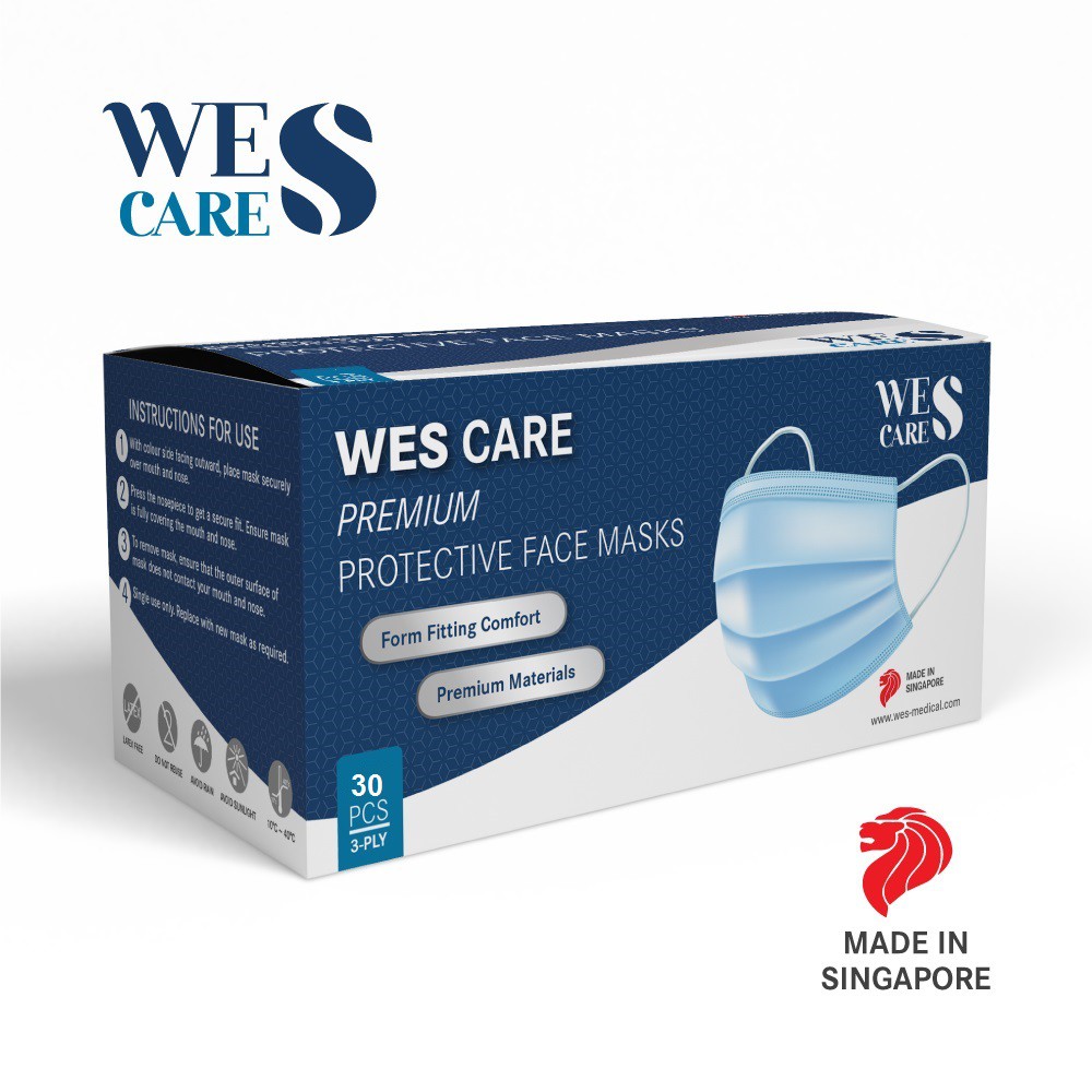 Made in Singapore Individual Packed 3Ply Premium Face Mask BFE 99.9 UV Sterilised FDA Approved