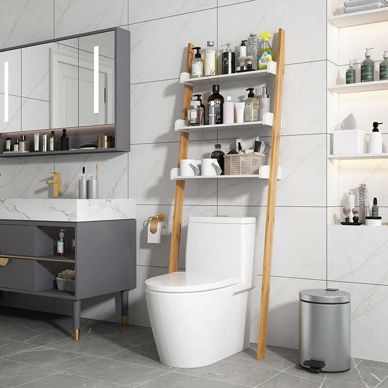 3 Tiers Toilet Rack Washing Machine Rack Space Saver Organizer / solid