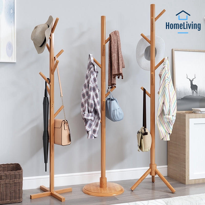 Bamboo Coat rack Simple Floor Clothes rack Bedroom Hanging rack Home