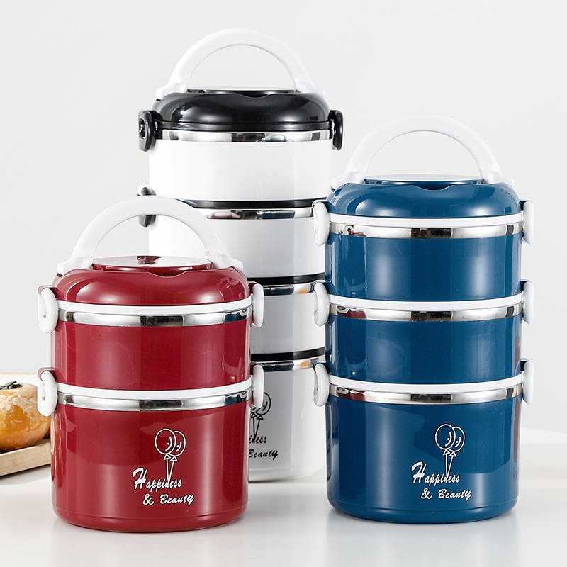 🔥 lunch box 🔥 Extra thick 304 insulated lunch box barrel stainless