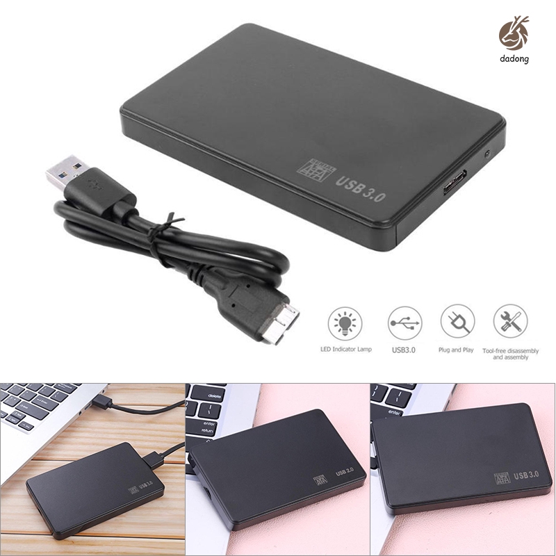 Hard Drive Disk Enclosure External Laptop Case for 2.5in SATA USB 2.0/3
