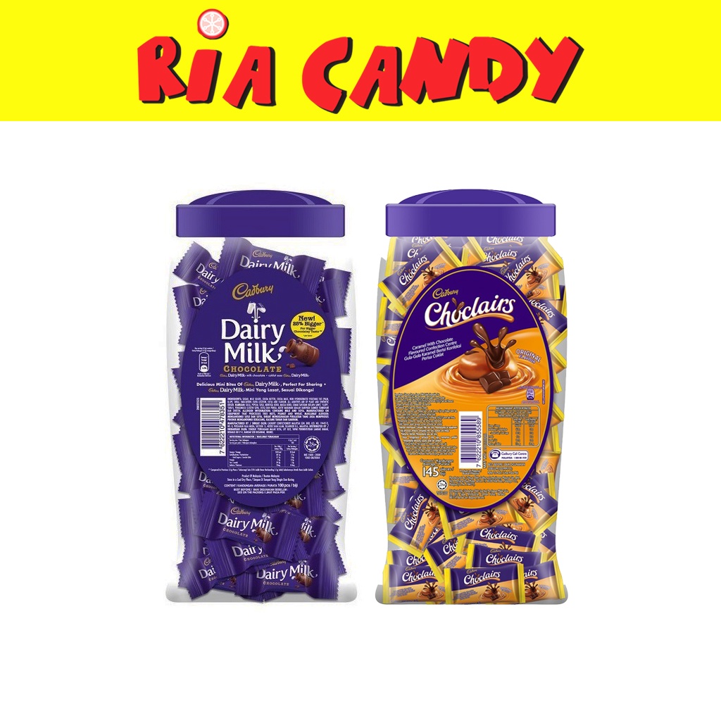 90'S / 145'S / 180'S CHOCLAIRS & CADBURY DAIRY MILK CHOCOLATE NEAP JAR