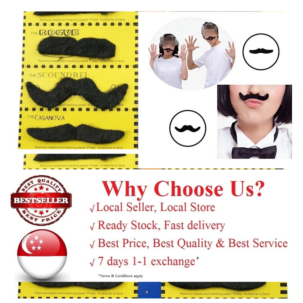 Fake Mustaches, Mustache Party Supplies, Self Adhesive Mustaches セットアップ