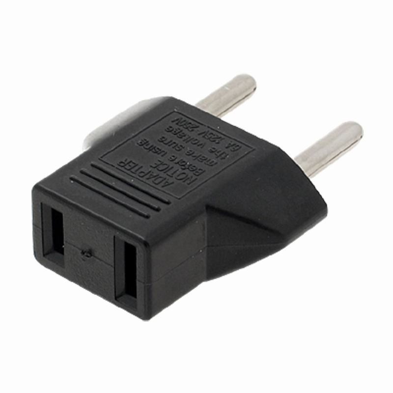2 Flat to 2 Round Pin Travel Adapter Plug US/China/Japan to Europe